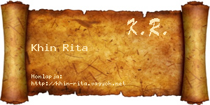 Khin Rita névjegykártya